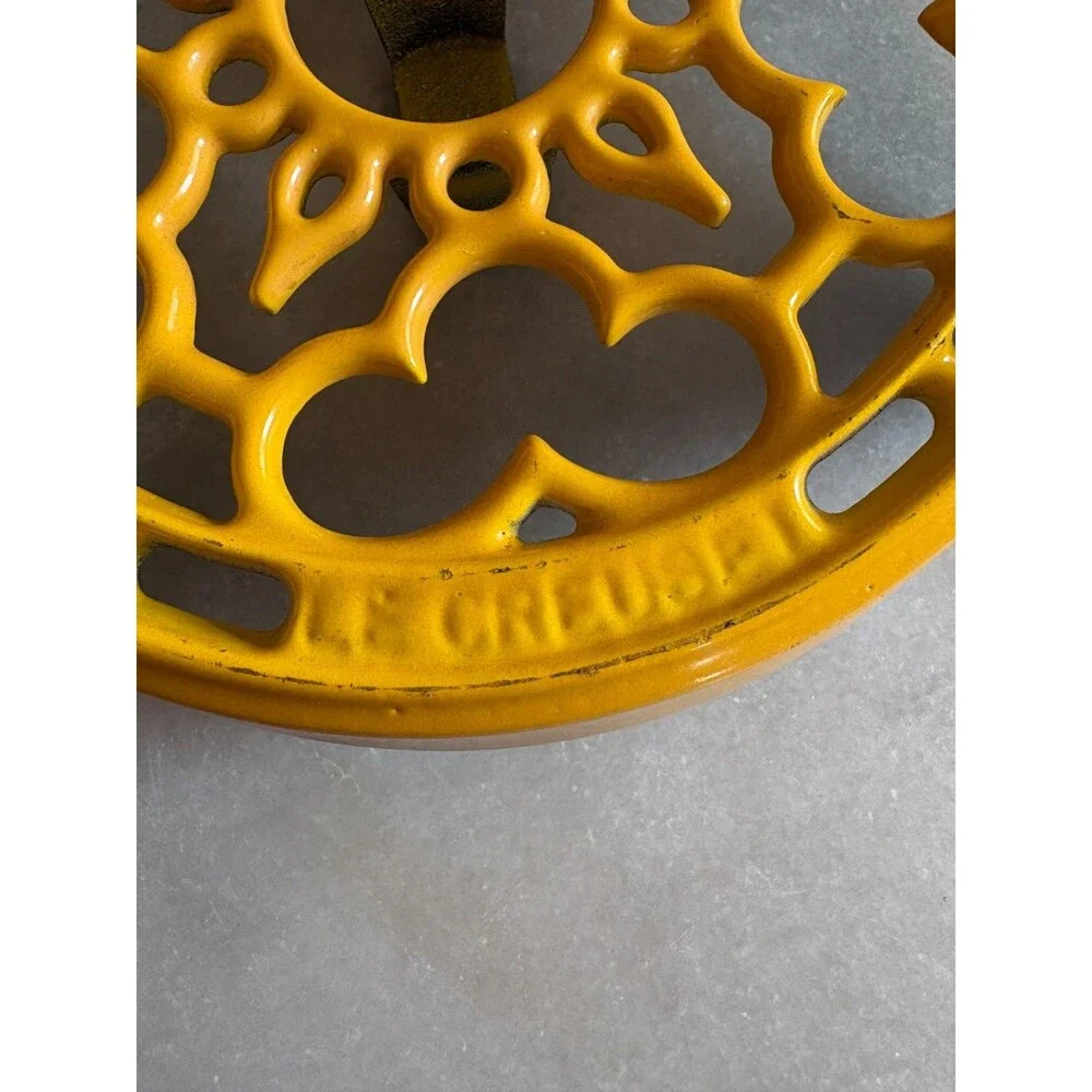 Vintage Le Creuset Yellow Cast Iron Enamel Trivet 8